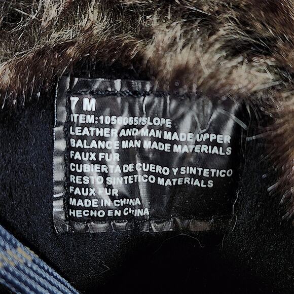 Khombu Snow Boots Women 7 Youth 5 Slope Leather‎ Faux Fur Waterproof Lace Up 10" - Picture 11 of 14